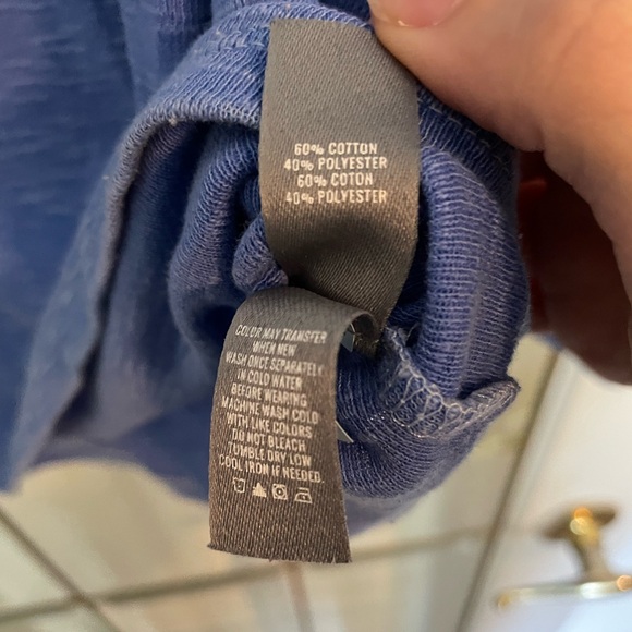 Women’s Aerie Marled Blue Cotton blend long sleeve shirt - Picture 3 of 4